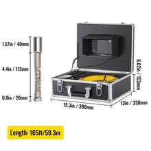 VEVOR Sewer Camera with Locator, 165ft Cable, Drain Camera w/ 512Hz Sonde Transmitter & Receiver, IP68 Waterproof Sewer Video Inspection Equipment w/ 16 GB SD Card, 1200TVL 7" LCD Monitor, LED Lights