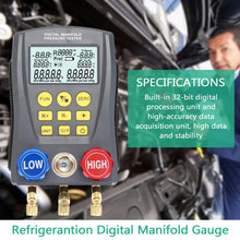 TOMSHOO Pressure Gauge Refrigeration Digital Vacuum Pressure Manifold Tester Meter Heating Ventilation And Air Conditioning Temperature Tester Valves Tool Kit
