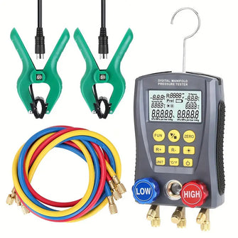 Pressure Gauge Refrigeration Digital Vacuum Pressure Manifold Gauge Meter Heating Ventilation And Air Conditioning Temperature Tester Valves Tool Kit