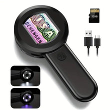 1PC USB Rechargeable Digital Microscope with LED Light, 100X Zoom Handheld Magnifying Glass, ABS Resin, 2.0" IPS Display, High-Precision 0.01 Accuracy, for Coins/Jewelry Inspection, Windows/Mac Compatible