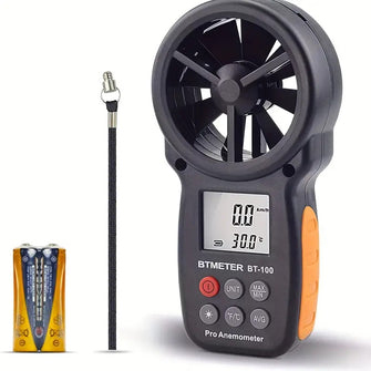 BTMETER BT-100 Handheld Anemometer, Digital Wind Speed CFM Meter Gauge Air Flow Velocity Tester For HVAC Shooting Drone, Wind Chill, Wind Temperature
