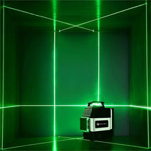 Mini 3D Laser Level 12 Lines Horizontal & Vertical Cross Green Line 360° Self-Leveling Laser Level USB Charging