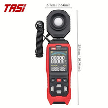TASI Digital Lux Meter with Color Screen, High Accuracy Illuminance Measuring Tool for LED Lighting and More, Professional Grade Digital Light Meter with Data Storage and Transfer to compter