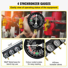 VEVOR Carburetor Adjustment Tool Kit for Synchronizing Fuel Vacuum Carburetors, Includes Sync Gauge and Durable Rubber Hoses