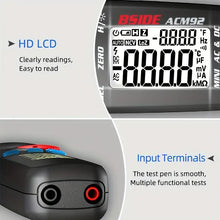 BSIDE Smart Digital Clamp Meter 1mA High Precision Professional Ammeter Clamp True RMS DC AC Current Car Repair Electrical Temperature Tester Multimeter