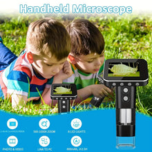 Kids Microscope Handheld Microscope - 2.4" LCD Screen 1000X Portable Pocket Microscope for Kids Adults, 3 Levels Brightless Adjustable USB Connect to PC Mini Microscope for Kids
