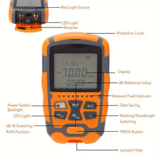 Handheld Optical Power Meter Multifunctional Optical Fiber Cable Tester with LED Light 30MW
