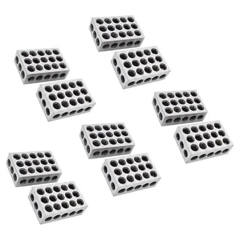 5 Pair of Matched 1 x 2 x 3 Accuracy Parallel Blocks, 23-Hole 0.0002 Inch Alloy Steel 123 Parallel Block Set