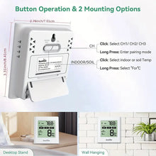 RAINPOINT Sensor and Display Monitor, Soil Moisture Temperature Test Kit, Temperature and Humidity Sensor, Digital Soil Hygrometer Sensor for Gardening, Indoor & Outdoor