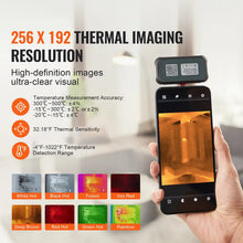 VEVOR Thermal Imaging Camera for Android, 256 x 192 IR Resolution Infrared Thermal Imager with Visual Camera, 25Hz Refresh Rate Thermal Camera for Smartphone/Tablet, -4-1022F Temperature Range, IP54