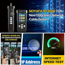 NOYAFA, NF-8506 Network Cable Tester With IP Scanner, TDR CAT5 CAT6 Ethernet Cable Tester, PoE PingTest, Network Speed Test, Port Flashing, Network Tester Cable Toner For RJ11 RJ45 Ethernet LAN