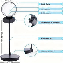 1pc Hands-Free Magnifying Glass with Light and Stand - Perfect for Reading, Crafts, and Repairs - 10x Magnification