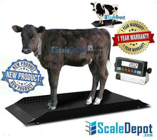 PS-4KCS-L 96" x 30' x 4" 4000lbs x 0.5lbs Livestock / Animal / Cattle  Alleyway Scale