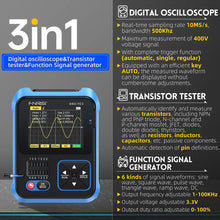 DSO-TC3 Digital Oscilloscope Transistor Tester Function Signal Generator 3 In 1 Multifunction Electronic Component Tester