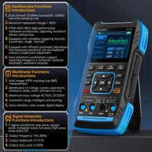 2C23T Handheld Digital Oscilloscope Multimeter + Function Signal Generator 2023 Latest 3in1 Dual Channel 10MHZ*2 50MS/s