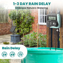 RAINPOINT Solar Drip Irrigation System Outdoor Automatic Plant Waterer Outdoor For 15 Pots - 15s-30mins DIY Plant Watering System With Rain Delay - 2600mAh Anti-Siphon Plant Watering Devices