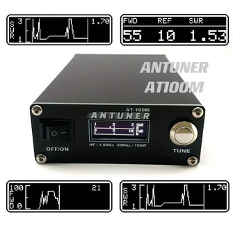 TOMSHOO ANTUNER Omnipotent 1.8MHz-30MHz 100W Antenna Tuner Built-in Standing Wavemeter Power Meter For HF Radio USDX G1M FT-818 817 IC-705