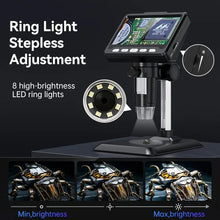 Multifunctional microscope, used for industrial inspection, watch repair, coin appraisal, animal and plant inspection, ring lights without adjustment, supports PCnotebook real -time transmission, IPS