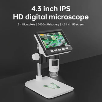 1080P HD Digital Microscope with 8 LED Lights and 1000X Magnification for Realistic Biological and Electron Imaging