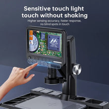 7" IPS Digital Microscope 1600X, Soldering Microscope with Soldering Station, Parfocal Lens IPS Touch Screen Coin Microscope, 1080P 12MP with 30 Adjustable LED Lights for Windows/Mac/PC 32GB