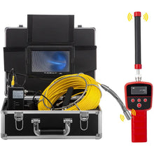 VEVOR Sewer Camera with Locator, 165ft Cable, Drain Camera w/ 512Hz Sonde Transmitter & Receiver, IP68 Waterproof Sewer Video Inspection Equipment w/ 16 GB SD Card, 1200TVL 7" LCD Monitor, LED Lights