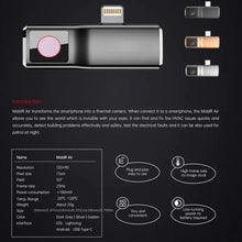 Mobile Phone Thermal Camera, 120×90 IR Multifunctional External Thermal Imager, 25Hz Refresh Rate 10, 800 Pixels With Video Recording & Shooting, For Electrical/ Mechanical Maintenance (iOS)
