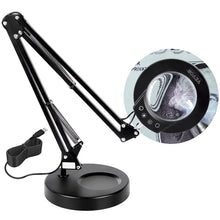 VEVOR Magnifying Glass with Light and Stand, 5X Magnifying Lamp, 4.3" Glass Lens, Base and Clamp 2-in-1 Desk Magnifier with Light, 64 LED Lights 5 Color Modes, for Close Work Reading Repair Crafts