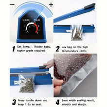 Impulse Sealer 11.81inch, Manual Heat Seal Machine with Adjustable Heating Mode, ABS Shrink Wrap Bag Sealers for Plastic Mylar PE PP Bags, Portable Poly Bag Sealing Machine with Extra Replace Kit