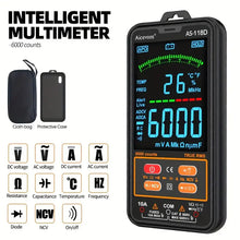 Aicevoos Smart Digital Multimeter True RMS Auto-Ranging Voltmeter Electrical Professional Tester Measures DC/AC Voltage Current Capacitance Resistance Continuity Duty-Cycle Temperature Frequency