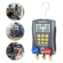 TOMSHOO Pressure Gauge Refrigeration Digital Vacuum Pressure Manifold Tester Meter Heating Ventilation And Air Conditioning Temperature Tester Valves Tool Kit