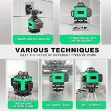 Tegatok 16 Lines 4 D Laser Level 360° Self Leveling Rotary Cross Line Measure With 2 Batteries