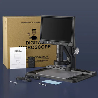 Electronic Microscope 10.1 Inches IPS HD Digital Display Electronic Microscope 12 Million Pixel Magnifier 1600x Detect Mobile Phones And Watches, Focused Lens HD Auto Focus Real Check Circuit Board Watch, Jewelry Coin