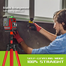 16 line green laser level set, including luxury suitcase and 2 2400mAh long battery life batteries