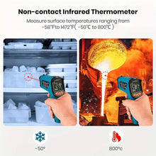Tilswall Infrared Thermometer (Not For Humans) -50°C To 800°C Tilswall IR Digital Laser Temperature Meter With Thermometer Cooking LCD Display, Alarm For High/Low Temperature Cooking Barbecue