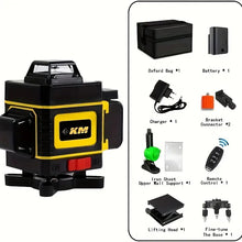 4x360° Laser Level, Self-leveling Tool for Construction, Tiling Floor & Picture Hanging, 4D Cross Line Laser Level with Remote Control