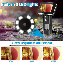 Kids Microscope Handheld Microscope - 2.4" LCD Screen 1000X Portable Pocket Microscope for Kids Adults, 3 Levels Brightless Adjustable USB Connect to PC Mini Microscope for Kids