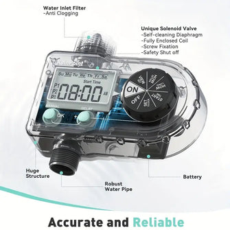RAINPOINT Sprinkler Timer, Hose Timer with 3 Individual Programs, Water Timer for Garden Hose Faucet, Programmable Automatic/Manual Irrigation System, for Specific Days or Daily Outdoor Lawn Watering