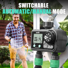 RAINPOINT Sprinkler Timer, Programmable Water Timer for Garden Hose, Hose Timer with Rain Delay & Manual Watering, Irrigation Timer for Yard, 2 Outlet, 6 Watering Plans