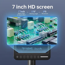 7" IPS Digital Microscope 1600X, Soldering Microscope with Soldering Station, Parfocal Lens IPS Touch Screen Coin Microscope, 1080P 12MP with 30 Adjustable LED Lights for Windows/Mac/PC 32GB