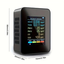 1pc 6 In 1 Air Quality Monitor CO2 CO Meter PM2.5 PM10 HCHO TVOC, LCD Display Gas Detector CO2 Sensor Analyzer