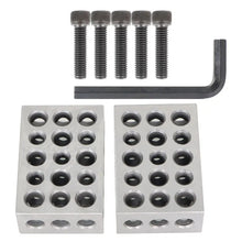 1 x 2 x 3 Matched Ultra Accuracy Parallel Blocks Set, 23-Hole 0.0001 Inch Alloy Steel, 123 Parallel Block Set with Screws and Hex Key