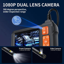 Endoscope Camera with Light, 1080P HD Dual Lens Borescope with 32G Storage Card, IPX7 Waterproof Endoscope, Borescope Camera with Light, 16.5ft Endoscope Camera, Gadgets for Men (4.3")
