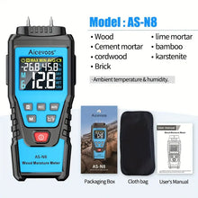 Digital Wood Moisture Meter, Needle Type Water Leakage Detector, Mode Detector, Backlit LCD Display, Moisture Tester Damp Tester, Multiscene Measure Temperature Humidity Probe Testers