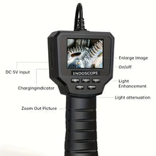 5M Long Flexible Mechanical Fiber Optic Snake Camera - 1080P Bi-directional Articulated Industrial Inspection Camera With LED Light, Dual Power Mode, And Rechargeable 2600mAh Battery For Wall And Car Inspections