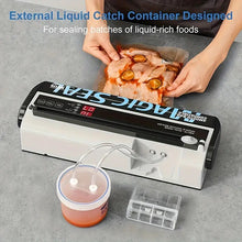 MS175 Vacuum Sealer Machine for Food Preservation, Nozzle Type, Compatible with Mylar Bags, Adjustable Vacuum and Sealing Time, Automatic and Manual Mode