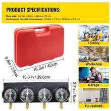 VEVOR Carburetor Adjustment Tool Kit for Synchronizing Fuel Vacuum Carburetors, Includes Sync Gauge and Durable Rubber Hoses