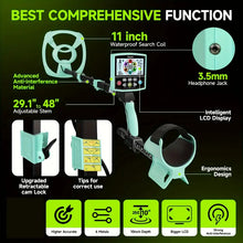 Color Screen Metal Detector, Higher Accuracy Adjustable Waterproof Metal Detectors with Pinpoint & Disc, 11" Inch Search Great for Detecting Gold, Coin, Treasure Hunting (Pseudo Color Screen)