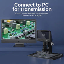 7" IPS Digital Microscope 1600X, Soldering Microscope with Soldering Station, Parfocal Lens IPS Touch Screen Coin Microscope, 1080P 12MP with 30 Adjustable LED Lights for Windows/Mac/PC 32GB