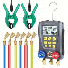 TOMSHOO Pressure Gauge Refrigeration Digital Vacuum Pressure Manifold Tester Meter Heating Ventilation And Air Conditioning Temperature Tester Valves Tool Kit