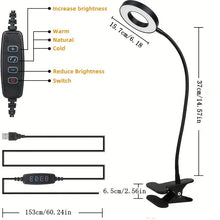 1pc 10x Magnifying Glass Lamp with Clamp - 3 Color Modes and 10 Brightness Levels - Perfect for Close Work, Reading, DIY Crafts, and Repairs